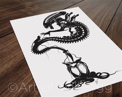 Xenomorph - Alien silhouette art print – Art of Will Pigg