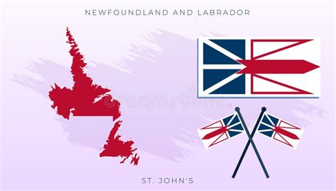 Vector Flag of Newfoundland and Labrador Map Stock Vector ...