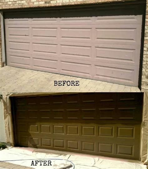 Painted metal garage door. Before and after | Garage decor, Metal garage doors, Garage doors