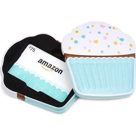 Amazon.com $75 Gift Card in a Birthday Cupcake Tin (Birthday Cupcake Card Design)