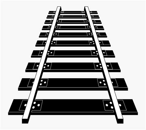 Railroad Tracks Png Image Free Download - Train Track Clipart Black And ...