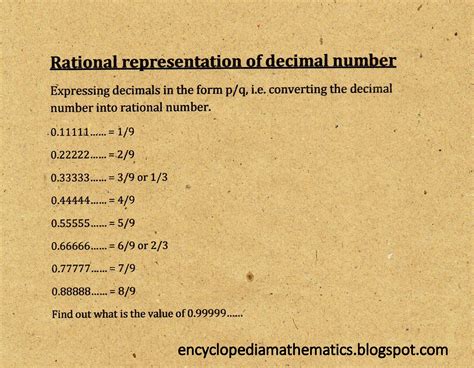 Rational representation of decimal numbers.