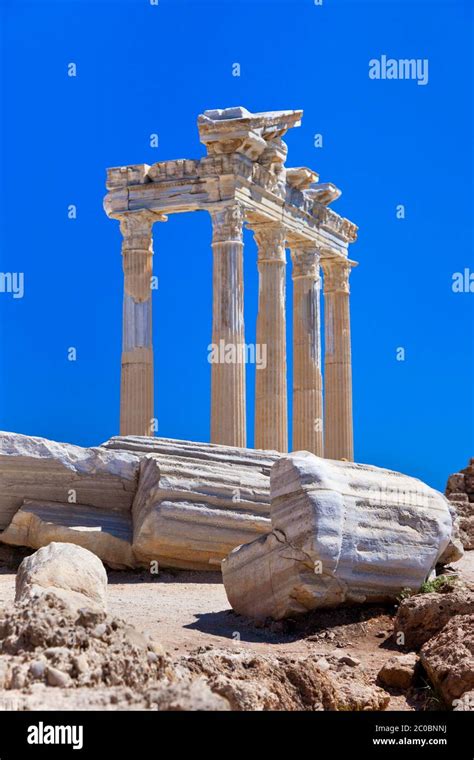 Old ruins in Side, Turkey Stock Photo - Alamy