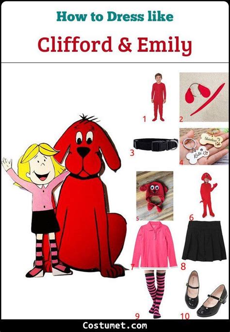 Clifford the Big Red Dog & Emily Elizabeth Costume for Cosplay & Halloween 2023 | Book ...