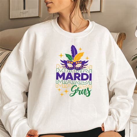 Mardi Gras Sweatshirt Mardi Gras Costume Sweatshirt Festival Carnival Celebration Party Gift ...