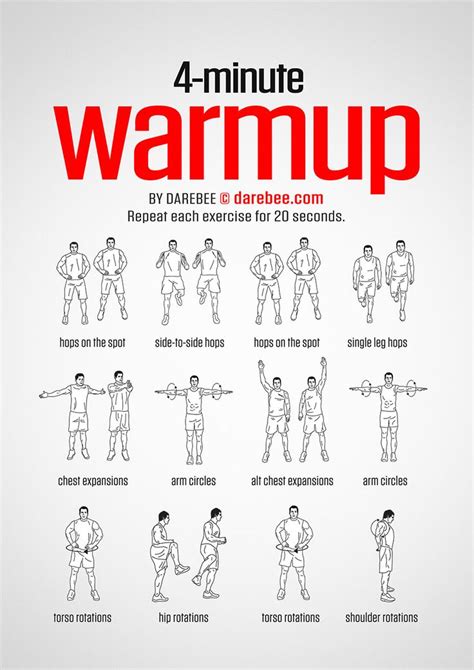 4 Minute Warmup | Warm ups before workout, Workout warm up, Workout plan