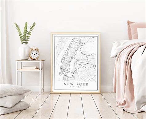 New York Map Print New York Map Poster City Map Print New | Etsy