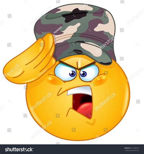 Soldier Emoticon Saluting Saying Yes Sir Stock Vector 131260427 ...