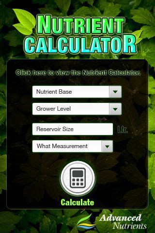 Use the Advanced Nutrients calculator to determine your nutrient needs ...