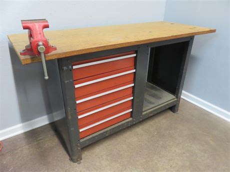 Transitional Design Online Auctions - CRAFTSMAN Workbench w/Tools