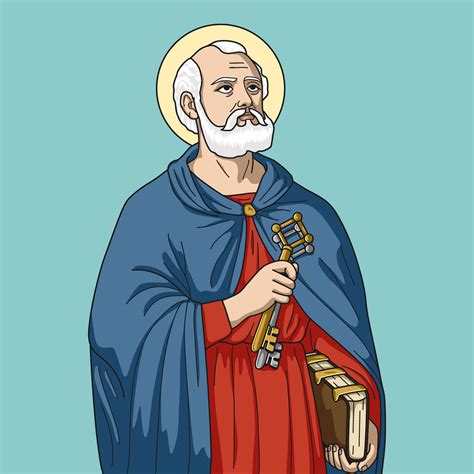 Saint Peter Apostle of Christ Colored Vector Illustration 8104320 ...