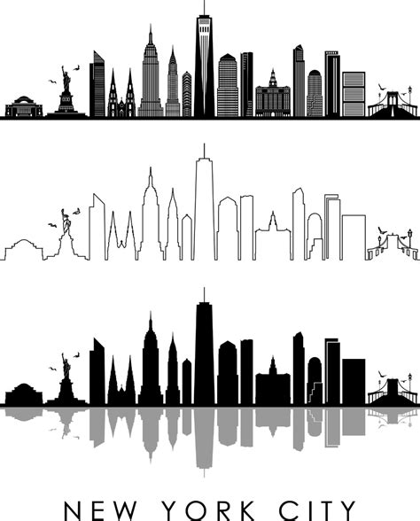 Drawing Easy New York Skyline Silhouette - art-vomitory