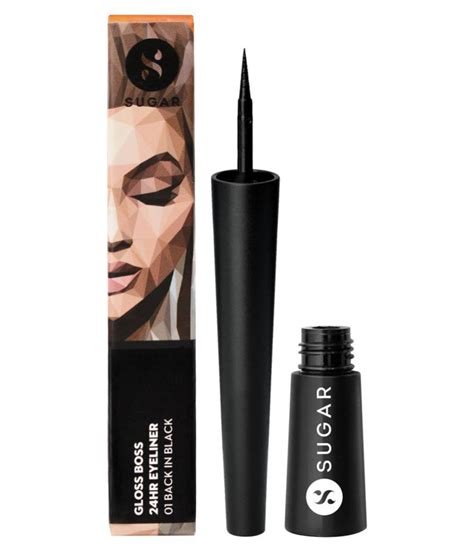 Sugar Cosmetics Gloss Boss 24HR Liquid Eyeliner - 01 Back In Black ...