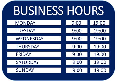 Operating Hours Sign | Templates at allbusinesstemplates.com