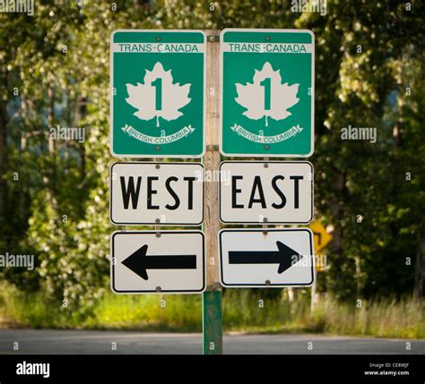 Trans Canada Highway 1 sign in British Columbia Canada Stock Photo - Alamy