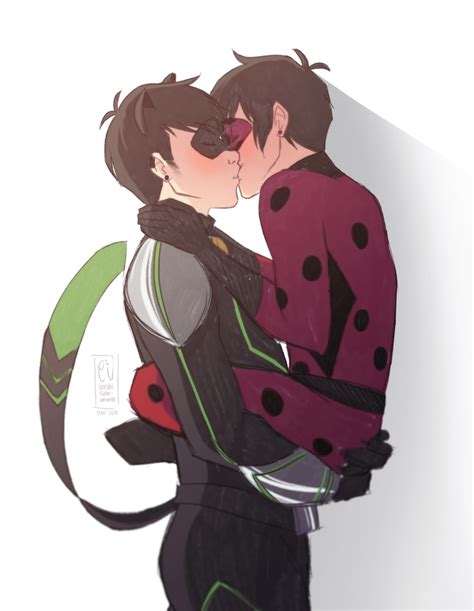 Ladybug and Chat Noir kiss by URESHI-SAN on DeviantArt