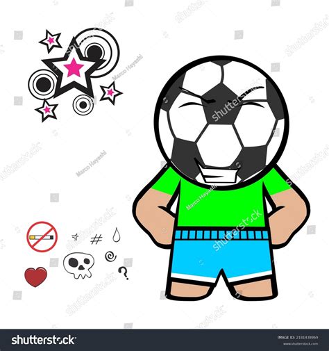 Funny Kid Soccer Ball Head Character Stock Vector (Royalty Free) 2181438969 | Shutterstock