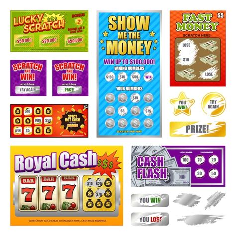 Free Vector | Scratch lottery cards set