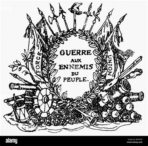 geography / travel, France, French Revolution 1789 - 1799, symbols, motto "Guerre aux Ennemis de ...