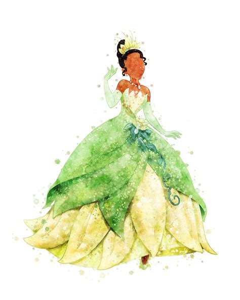 Princess Tiana Print Princess Watercolor Poster Disney | Etsy in 2020 | Disney princess tiana ...