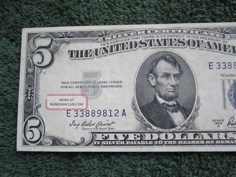 Five Dollar Silver Certificate 1953