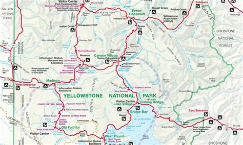 Yellowstone National Park Map Detailed Image - London Top Attractions Map