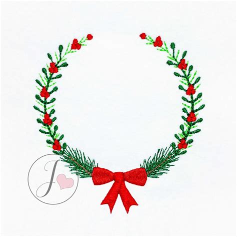 Christmas Wreath Embroidery Design Wreath Embroidery Designs - Etsy Denmark