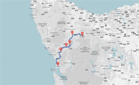 a map showing the route from cape town to table mountain, with red ...