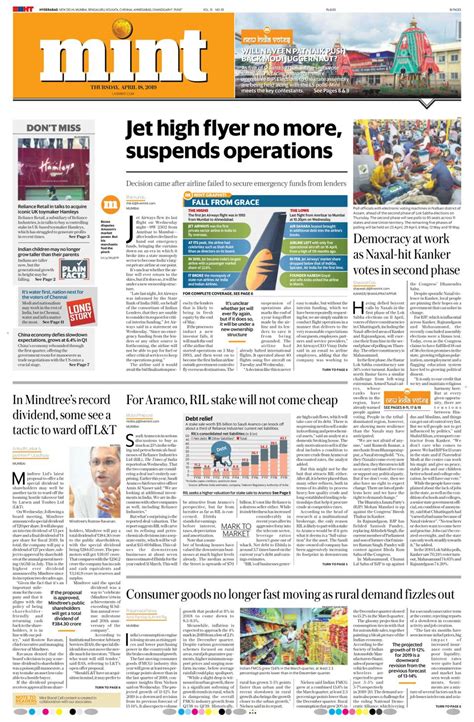 Mint Hyderabad-April 18, 2019 Newspaper - Get your Digital Subscription