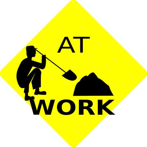 Men At Work Black & Yellow Sign Clip Art at Clker.com - vector clip art online, royalty free ...