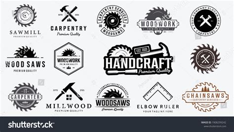 Set Bundle Carpentry Vector Logo Design 库存矢量图（免版税）1908299242 | Shutterstock