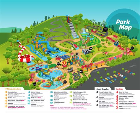 Funfields Park Map | Theme park map, Water theme park, Map