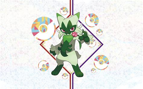 Pokémon Scarlet & Violet Floragato Wallpaper - Cat with Monocle