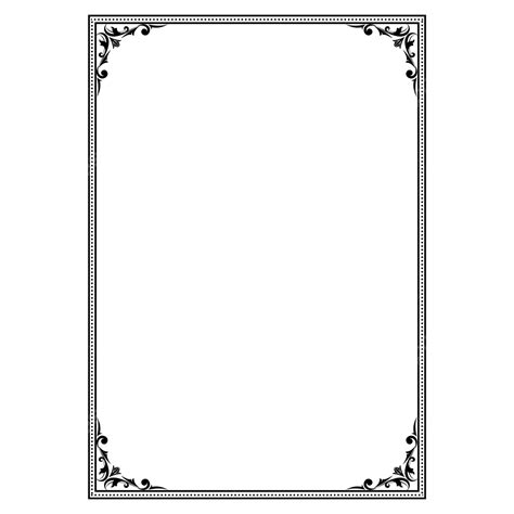 Black A4 Floral Border Frame, Black Border, Border, A4 Border PNG Transparent Clipart Image and ...