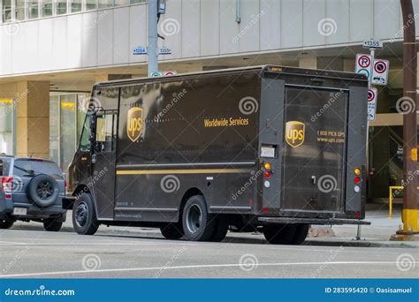 An UPS Delivery Truck on the Route Editorial Image - Image of service ...