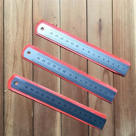 2pcs/lot stainless steel straight ruler 15mm for shool office supplies measure rules-in Rulers ...