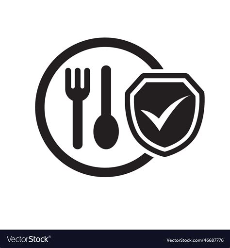 Food safety icon in simple black design Royalty Free Vector