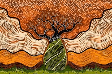 Boab Tree Art Aboriginal - Download Graphics & Vectors