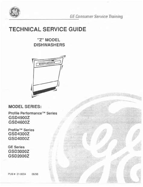 GE Profile Dishwashers Repair Service Manual Download - ApplianceAssistant.com ...