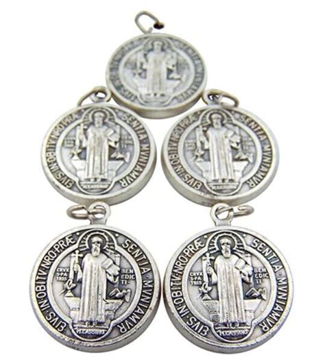 Lot of 5 Silver Saint Benedict Evil Protection Sacramental Devotion ...