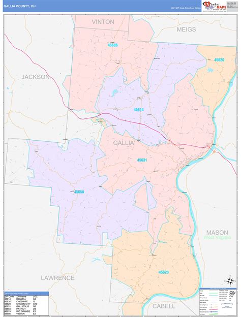 Gallia County, OH Wall Map Color Cast Style by MarketMAPS - MapSales.com