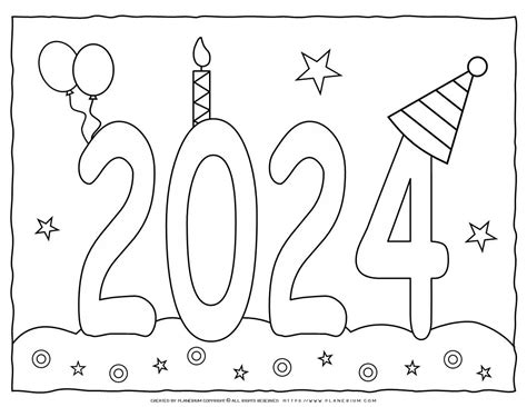 New Year 2024 Coloring Pages Printable for Free Download