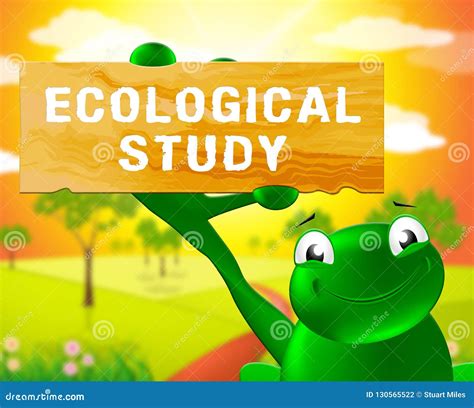 Ecological Study Sign Shows Eco Review 3d Illustration Stock ...