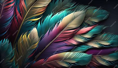 Premium AI Image | A colorful feather wallpaper with a black background and a colorful feather ...