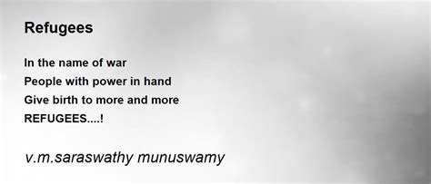 Refugees Poem by v.m.saraswathy munuswamy - Poem Hunter