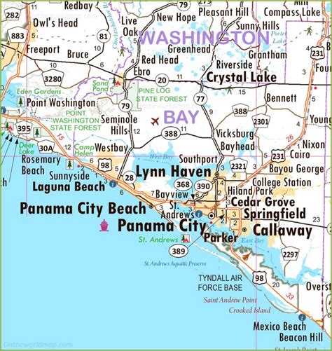 Panama City Area Road Map - Ontheworldmap.com