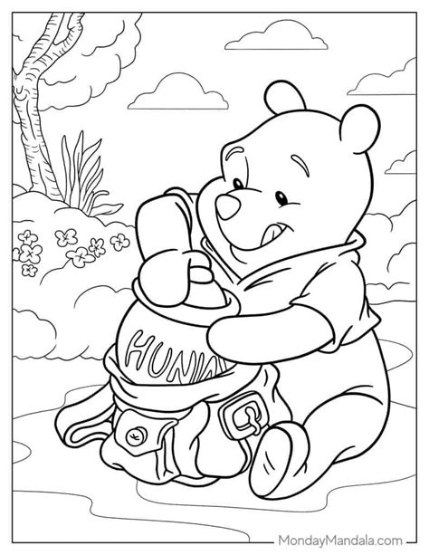 Winnie The Pooh Hunny Pot Coloring Page