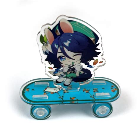 Genshin Impact Venti Skateboard Ornament Cute Chibi Acrylic Gift Toys | GenshinBox