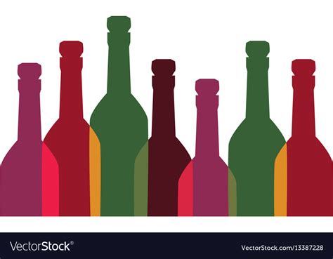 Color background with set of liquor bottles Vector Image