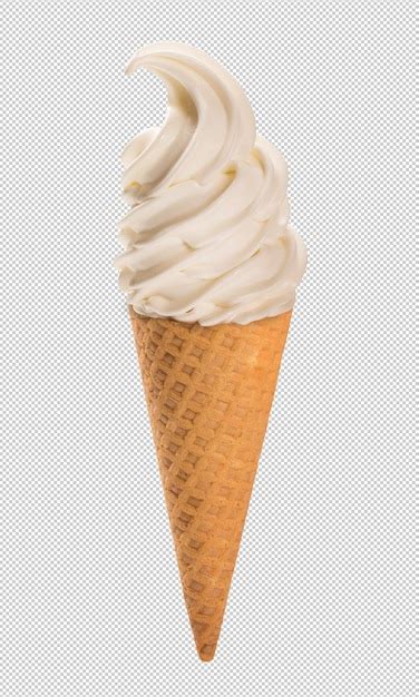 Premium PSD | Vanilla ice cream in the crunchy cone